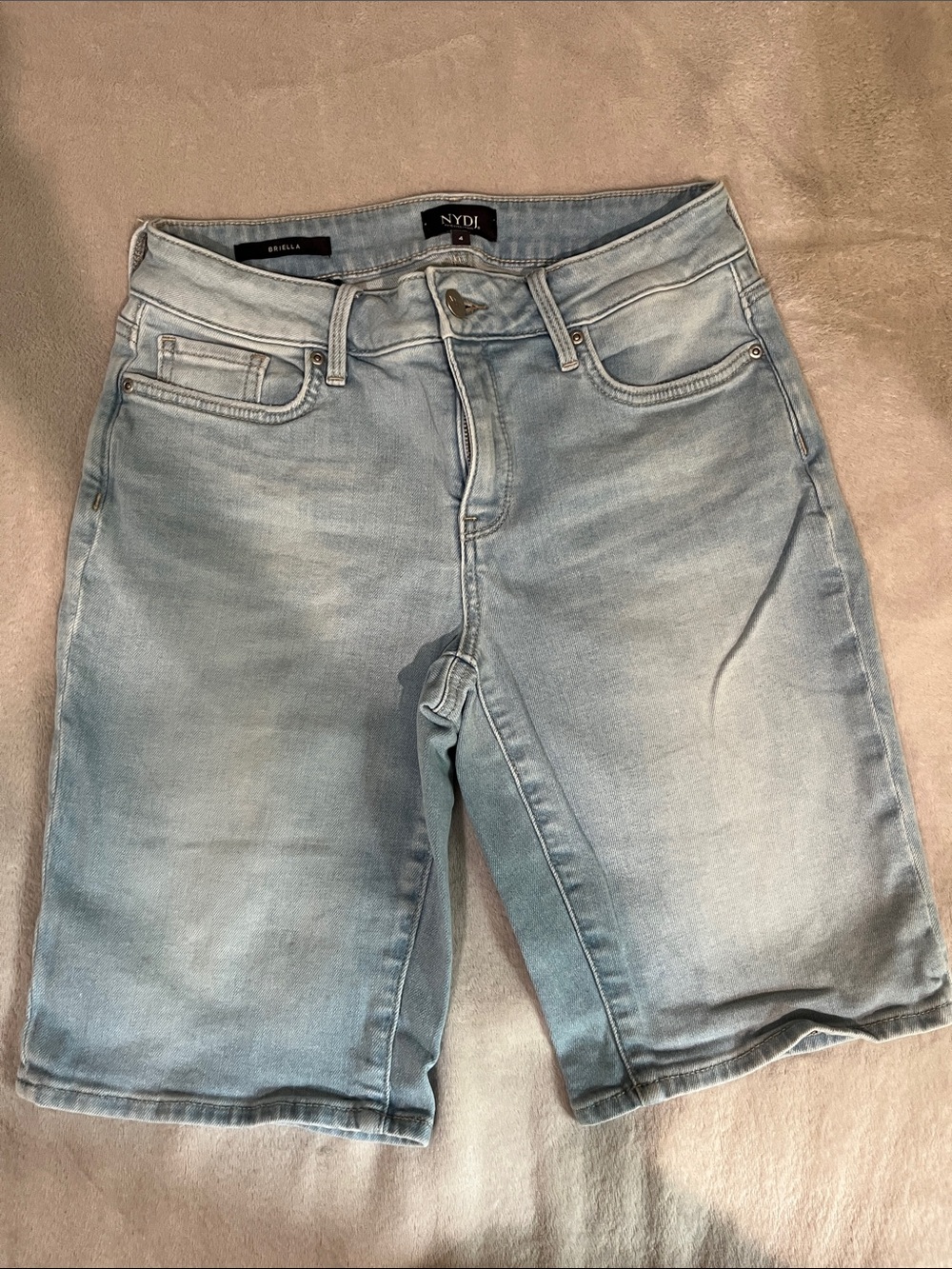 NYDJ Light Blue Denim Briella Bermuda Shorts 4